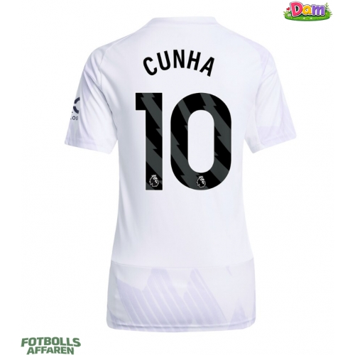 Manchester United Matheus Cunha #10 Bortatröja Kvinnor 2025-26 Kortärmad